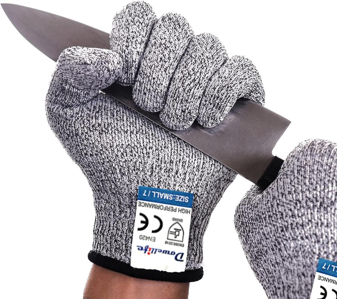 Dowellife Cut Resistant Gloves Food Grade Level 5 Protection, Safety Kitchen Cut Gloves for Chef Oyster Shucking Mandolin Knife Butcher Meat Cutting (Large (Pack of 1))