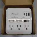 Alitayee Wall Outlet Extender Surge Protector, USB Power Strips with Individual Switches and 15.5W Type-C Fast Charging Ports for Cell Phone,Home,Office,Dorm ETL Listed White