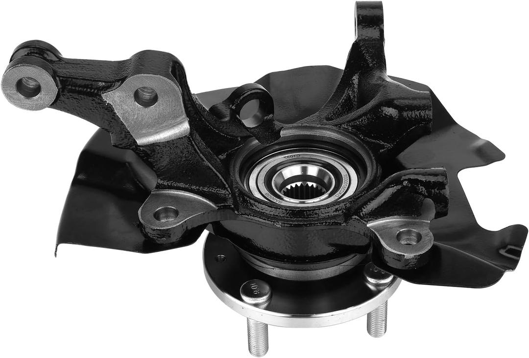 517161G100 Front Right Steering Knuckle Fit for Kia Rio 2006-2009,Rio5 2006-2009 Right/Passenger Side Wheel Hub Bearing Steering Knuckle with Hyundai Accent 2006-2011