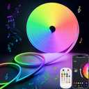 Lamomo RGB Neon LED Strip Lights, 16.4Ft Led Neon Rope Lights with App Remote Control, Music Sync, Indoor IP65, Waterproof, Flexible DIY Lights Design for Bedroom, Living, Gaming Room, Party Decor (RGB (Red, Green, Blue))