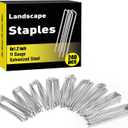 HongWay 240 Pack 6 Inch Landscape Staples, Garden Stakes Galvanized Tent Stakes Heavy Duty 11 Gauge SOD Landscaping Fabric Pins Yard Ground Lawn Staples for Plant Cover, Turf, Fence, Grass Decoration