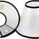 Flexible Plastic Cone for After-Surgery Recovery, Adjustable E-Collar for Large/Medium/Small Dogs and Cats