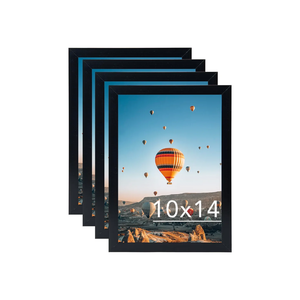 10x14 Picture Frame Set of 4 Black for 30 x 40cm Diamond Painting Art, Wall Mounting Horizontally or Vertically, 10 x 14 Wall Gallery Poster Photo Frame with Durable Shatter Resistant
