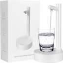 Smart Desktop Water Bottle Dispenser,USB Charging Automatic Drinking Water Bottle Pump with 7 Level Quantitative for 5 Gallon & Universal Bottles, Portable Electric Water Dispenser (White)