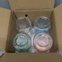 DRKIO 24 Oz Overnight Oats Containers with Lids - 4 Pack Glass Storage Jars with Airtight Lids Wide Mouth Mason Food Jars Great for Meal Prep Salad Chia Pudding Snacks Yogurt Sugar Spice Cereal