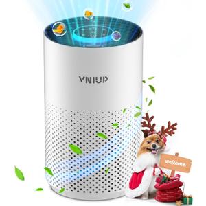 Air Purifiers for Bedroom Home up to 1000 ft, Vniup H14 True HEPA Room Air Purifiers for Bedroom, with Fragrance Function Sleep Mode& Light Mode Air Cleaner for Pet Dander Odor Dust Smoke (Middle, White)