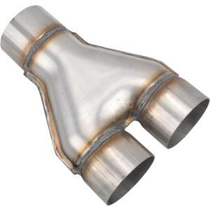 Y Pipe 3 Inch ID Single to 3 Inch ID Dual Exhaust Adapter Connector, T409 Stainless Steel, Overall Length: Approx. 10", Universal