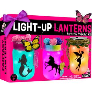 Light-up Unicorn Fairy & Mermaid Lanterns Craft Kit  Christmas Gifts for 8 9 10 11 12 Year Old Girls - Creative Art Girl Toys 8-10 Years Old and Up - Craft Kits for Girls Ages 8-12 - Tween Gift Ideas