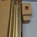 KAMANINA Gold Curtain Rod 72 to 144 Inch (6-12 Feet), Telescoping Single Drapery Rods, 7/8 Inch Heavy Duty Curtain Rods for Windows 66 to 144 Inches, Netted Texture Finials