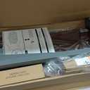 Vaunn Medical Pneumatic Adjustable Overbed Bedside Table With Wheels (Hospital and Home Use) (Walnut Brown)