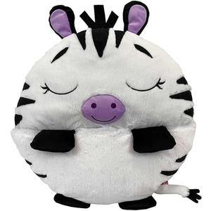 Happy Nappers Pillow & Sleepy Sack Zinnia Zebra- Comfy, Cozy, Compact, Super Soft, Warm, All Season, Sleeping Bag with Pillow- Medium 54” x 20”