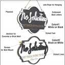 13"x7" No Soliciting Sign for Front Door, Rustic Wooden Hanging Plaque for Business & Store, Embossed Letters, Bold & Effective Message to Keep Solicitors Away (Black)