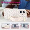 OOK Compatible with iPhone 17 Leopard Case with Wrist Strap, White Leopard Cheetah TPU Shockproof Protection Slim Cover with Camera Protection for Women Girls, for 6.3inch