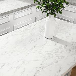 Stickyart 24"x160" Thick White Marble Contact Paper for Bathroom Countertops Waterproof Granite Look Marble Effect Interior Film Vinyl Self Adhesive Removable Marble Contact Paper for Countertops