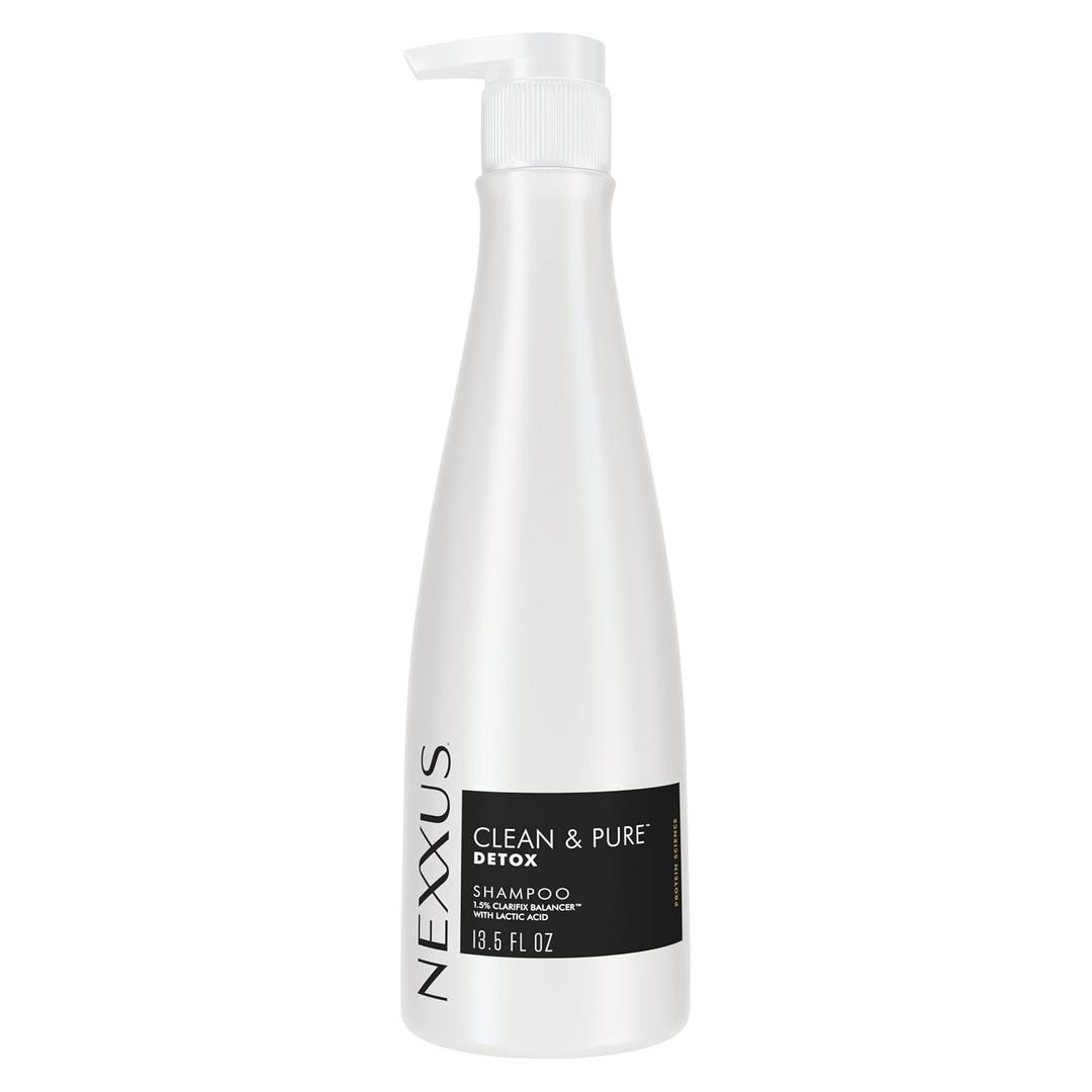 Nexxus CLEAN & PURE Shampoo Detox for Professional-Level Silicon, Sulfate & Paraben Free Hair Care Powered by Clarifix Balancer Technology with Lactic Acid 13.5 oz