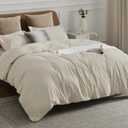 Bedsure Duvet Cover Oversized Queen Size - Soft Double Brushed Bedding Set for Kids & Adults, Zipper Closure, 3 Pieces, Includes 1 Duvet Cover (98"x98") & 2 Pillow Shams, NO Comforter, Linen