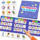 QUOKKA Magnetic Chore Chart for Kids with 72 Routine Magnets & Star Rewards - Foldable Visual Daily Responsibility Schedule and Behavior Chart for Kids - Help Kids Build Good Habits and Independence (6. Book)