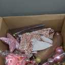 Healeved 45pcs Rose-Colored Hanging Ball Ornaments Set with Tree Top Star Decoration, Shatterproof Decorative Balls for Holiday Tree and Xmas Party Decor