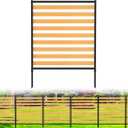 Air Conditioner Fence1 Panel, Privacy Fence Screen 54.5" H 39.4" W No-Dig Metal Wood Outdoor Pool Equipment Enclosure with Metal Stake, AC Unit Cover, Trash Bin Hider for Garden & Backyard