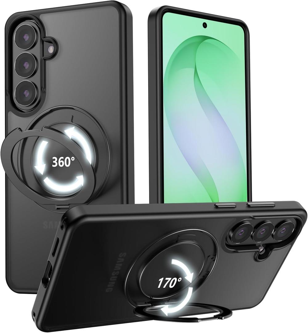 VUM Galaxy S26+ Case, MagSafe, 360 Stand, Shockproof, Camera Guard, Black