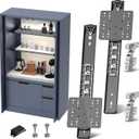 Cabinet Pocket Door Slide System Kit 12",2PCS Inset Sliding Hardware for Hidden Cabinet Doors, 45lbs Capacity, Space Saving Pocket Door Hardware for Kitchen, Pantry, Closet