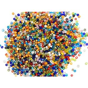Perlin Glass Seed Beads 3mm Kit 3300 Pcs Assorted Mixed Colors 8/0 Small Round Pony Loose Spacer Craft Beads for Jewelry Making Earrings Bracelets Pendants Waist DIY Handmade