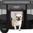Love's cabin Pet Puppy Dog Playpen, Medium Dog Tent Crates Cage Indoor/Outdoor, Portable Exercise Playpen for Cat, Foldable Pop Up Dog Kennel Playpen with Carring Case (M, Grey)