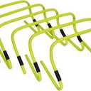GSi Dual Height Agility Hurdle Pack of 6  Adjustable 6" & 12" Training Hurdles for Sports, Fitness, and Agility Drills  Durable PVC Yellow Speed Hurdles for Soccer, Track, and Football Training