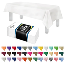 Grandipity 12 Pack Premium Disposable Plastic Tablecloth 54 Inch. x 108 Inch. with 0.3mm Thickness Table Cover - White