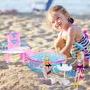 Glam Deluxe Doll Pool Playset with 7 Pcs Accessories, Fits 12 Inch Dolls, Kids Gifts for 3 to 8 Year Olds Girls, Bath Toys for Toddlers, Birthday & Xmas Gift for Girls & Kids Aged 3+