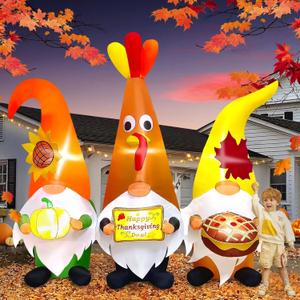 7FT Thanksgiving Day Inflatable with LED Light, Kalolary Thanksgiving Three Gnome Inflatable Fall Harvest Outdoor Decoration Thanksgiving Yard Blow up Inflatable for Lawn Home Holiday Autumn Party 7FT Thanksgiving Day Inflatable with LED Light, Kalolary Thanksgiving Three Gnome Inflatable Fall Harvest Outdoor Decoration Thanksgiving Yard Blow up Inflatable for Lawn Home Holiday Autumn Party