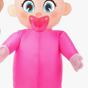 Ramede 1 Pcs Giant Inflatable Baby Costume 96 Inch Girl Blow Costume Outfit for Reveal Party Halloween Christmas Cosplay Supplies