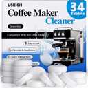 2 x Coffee Machine Cleaner Descaler Tablets 34 Pack, Coffee Maker Cleaner for Keurig, Ninja, Breville, Delonghi, Nespresso, Miele,Espresso Machine Cleaning Tabs,Descaling Solution for Coffee Pot Maker