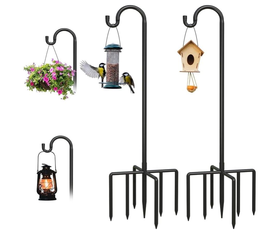 2 Pack Adjustable Metal Shepherd Hooks for Bird Feeder Outdoor
Heavy Duty Bird Feeder for Hanging Lantern, Hummingbird Feeder, Lightweight Plant, Wind Chime