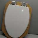 Mayfair Cassel Slow Close Toilet Seat, Easy Clean, Non Slip Premium Wood Seat, Easy Install, Made in USA, Elongated, White