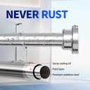 Mcrbeay Shower Curtain Rod, 1" Diameter Heavy Duty Tension Shower Rod, Non Slip Adjustable 28-74 inch No Drilling Shower Curtain Rods Spring Tension For Bathroom, Shower Stall, No Rust, Silver