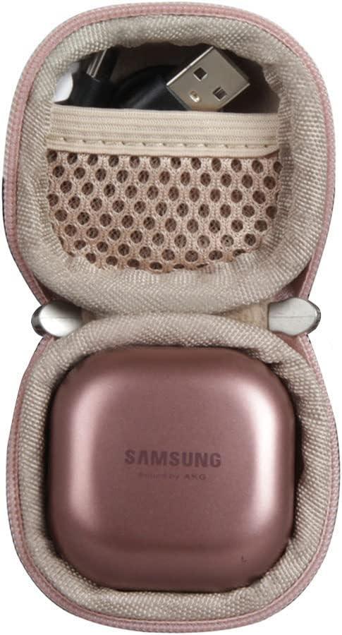 Adada Hard Travel Case for Samsung Galaxy Buds Live/Samsung Galaxy Buds Pro/Samsung Galaxy Buds 2 True Wireless Earbuds (Rose Gold)