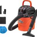 Armor All AA155 1.5-Gallon 2 Peak HP Portable Wet/Dry Vacuum, Orange
