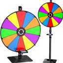 24 Inch Prize Wheel, 12 Slots Color Spinning Prize Wheel for Tabletop or Floor, Spinning Wheels Dry Erase with Tray, Markers, Eraser, Roulette Wheel of Fortune, Spinning Wheel for Prizes Carnival