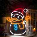Xuhal Christmas Snowman Neon Sign Light Neon Lights Signs LED Sign USB Powered Home Wall Decor Light Up Acrylic Room Decorations for Bedroom Cafe Bar Outdoor Party Night Light Art Gift Accessories