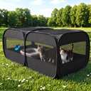 2-in-1 Dog Playpen, Portable Cat Playpen, No Assembly (58.3"L x 30"W x 24.1"H)