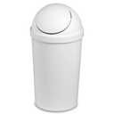 White 12 Qt Swing-Top Wastebasket