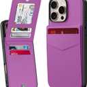 Bemal for iPhone 16 Pro Wallet Case, Built-in Card Holder, RFID Blocking, PU Leather Kickstand, Magnetic Closure, Durable Shockproof Phone Cover for Women and Men, Violet