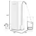 Countertop Water Filter, 8000 Gallons Alkaline Water Filtration System for Sink Faucet, Reduces 99.99% Chlorine, Heavy Metals, Bad Odor, OM-CF04 Included 1 Filter