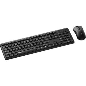 Rapoo X2100 Quiet Wireless Keyboard and Mouse Combo, 2.4GHz USB Receiver, 12 Multimedia Keys, SpillProof, FullSized, Compatible with PC, Laptop, Black