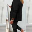 CHICME Womens Suits 2 Piece Set Notched Collar Blazer and Drawstring Pants Suits Set Casual Business Outfits (Small)