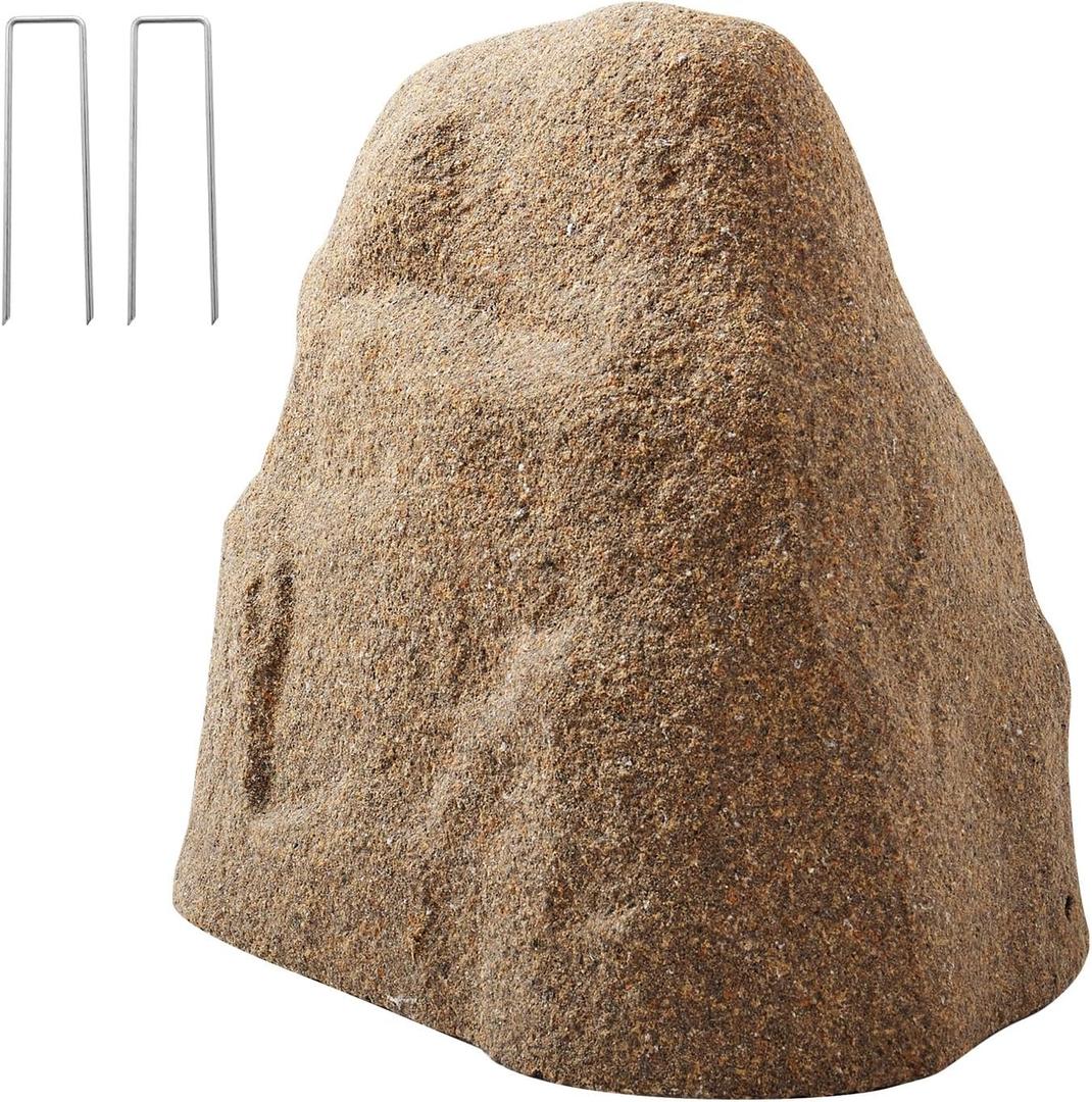 VEVOR Faux Rock Cover, Outdoor Fake Rock Well Pump Cover, Realistic Natural Texture, Lightweight & Weather-Resistant Artificial Boulder for Landscaping Garden Yard Dcor, Sandy Brown, Small Size
