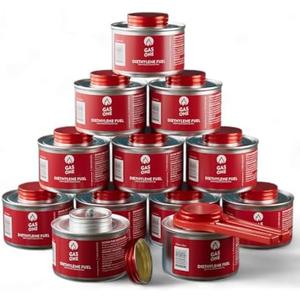 GasOne 2+ Hour Chafing Fuel - Food Warmer for Chafing Dish Buffet Set - Liquid Safe Fuel with Wick & Lid Opener for Chafing Dish (Pack of 12): Industrial & Scientific