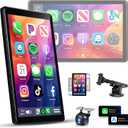 METEESER Wireless Carplay Screen for Car Android Auto,Super Link,Portrait & Landscape Screen, GPS,8" IPS Portable Car Audio Receivers Mirror Link,Bluetooth,Voice Control+HD Backup Camera