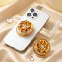 On The Grip 3D Flower Phone Grip MagSafe Compatible - Gold Plated Metal Flower with Crystal Center, Collapsible Stand & Kickstand (Camelia)